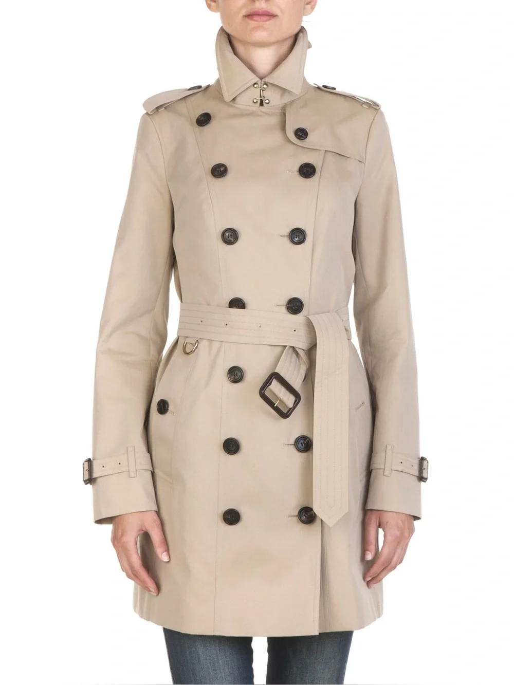 Burberry Beige Double-Breasted Trench Coat with Belt The Sandringham - Picture 2 of 7